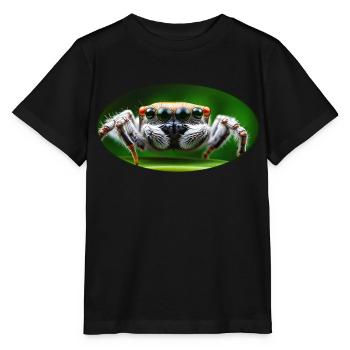 Jumping Spider - Cute jumping spider with big eyes1 - Stanley/Stella MINI CREATOR Kids’ T-Shirt - black - Front - Mikhail (115cm)