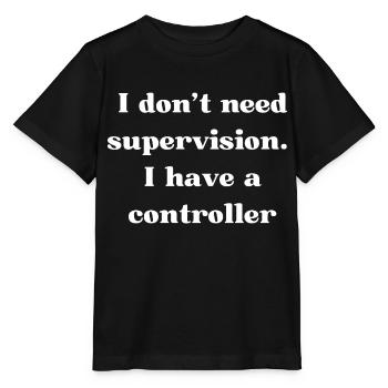 Joueur sans surveillance disant anglais - T-shirt bio MINI CREATOR Stanley/Stella Enfant - noir - Devant - Mikhail (115cm)