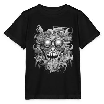 gothisch ästhetischer psychedelischer Albtraumkopf - Stanley/Stella Kinder T-Shirt MINI CREATOR  - Schwarz - Vorne - Mikhail (115cm)