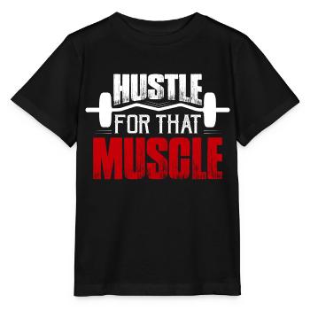 Hustle pour ce plateau d’entraînement d’haltérophilie musculaire - T-shirt bio MINI CREATOR Stanley/Stella Enfant - noir - Devant - Mikhail (115cm)