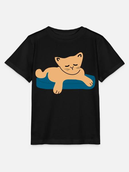 Schlafendes Baby Katze3 - Stanley/Stella Kinder T-Shirt MINI CREATOR  - Schwarz