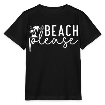 Beach Please, Palmen, Strand, Sommer, Meer, Urlaub - Stanley/Stella Kinder T-Shirt MINI CREATOR  - Schwarz - Vorne - Mikhail (115cm)