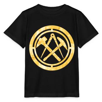 Dachdecker Zunft Logo Wappen Gold - Stanley/Stella Kinder T-Shirt MINI CREATOR  - Schwarz - Vorne - Mikhail (115cm)