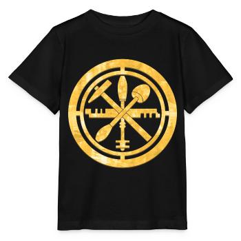 Glaser Zunft Logo Wappen Gold - Stanley/Stella Kinder T-Shirt MINI CREATOR  - Schwarz - Vorne - Mikhail (115cm)