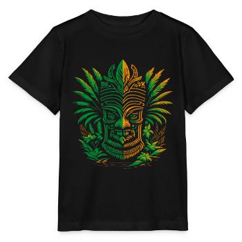 Tiki Mask Hawaii | Aloha Vibes - T-shirt bio MINI CREATOR Stanley/Stella Enfant - noir - Devant - Mikhail (115cm)