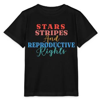 Star stripes and reproduction rights - Stanley/Stella MINI CREATOR Kids’ T-Shirt - black - Front - Mikhail (115cm)