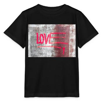 LOVE painted on rusty panel - Stanley/Stella MINI CREATOR Kids’ T-Shirt - black - Front - Mikhail (115cm)