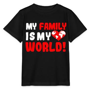 My Family is my world - Stanley/Stella MINI CREATOR Kids’ T-Shirt - black - Front - Mikhail (115cm)
