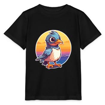 Jay Funny Cartoon Kawaii Beach Illustration - T-shirt bio MINI CREATOR Stanley/Stella Enfant - noir - Devant - Mikhail (115cm)