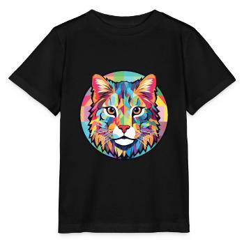 Australian Spotted Mist Cat Colorful Watercolor - Stanley/Stella MINI CREATOR Kids’ T-Shirt - black - Front - Mikhail (115cm)