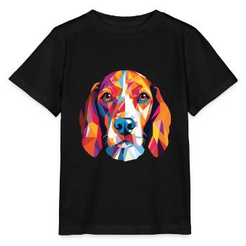 Beagle Harrier Scent Hound Dog Breed Watercolor - Stanley/Stella MINI CREATOR Kids’ T-Shirt - black - Front - Mikhail (115cm)