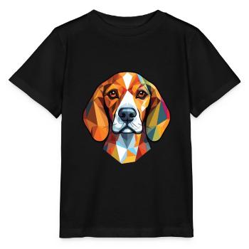 Beagle Small Scent Hound Dog Breed Watercolor - Stanley/Stella MINI CREATOR Kids’ T-Shirt - black - Front - Mikhail (115cm)