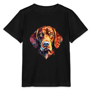 Auvergne Pointage Chien Race Aquarelle Colorée - T-shirt bio MINI CREATOR Stanley/Stella Enfant - noir - Devant - Mikhail (115cm)
