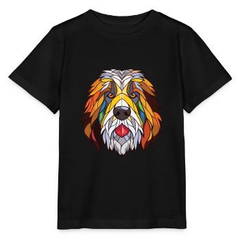 Katalanischer Schäferhund Hund Rasse Aquarell Illustration - Stanley/Stella Kinder T-Shirt MINI CREATOR  - Schwarz - Vorne - Mikhail (115cm)