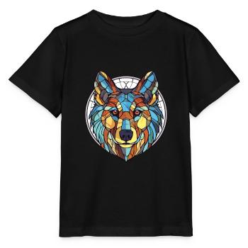 Cao De Castro Laboreiro loup chien race aquarelle - T-shirt bio MINI CREATOR Stanley/Stella Enfant - noir - Devant - Mikhail (115cm)