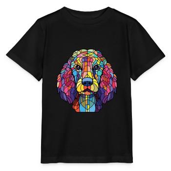 Corded Poodle Dog Breed Watercolor Illustration - Stanley/Stella MINI CREATOR Kids’ T-Shirt - black - Front - Mikhail (115cm)