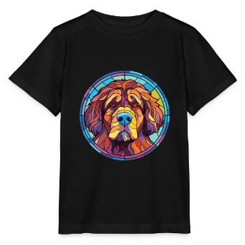 Tibetischer Mastiff Hunderasse Aquarell Illustration - Stanley/Stella Kinder T-Shirt MINI CREATOR  - Schwarz - Vorne - Mikhail (115cm)