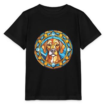Illustration à l’aquarelle de race de chien de combat de Cordoue - T-shirt bio MINI CREATOR Stanley/Stella Enfant - noir - Devant - Mikhail (115cm)