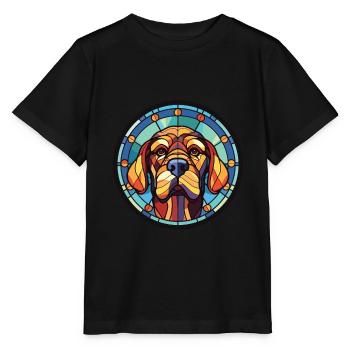 Illustration à l’aquarelle de race de chien de combat de Cordoue - T-shirt bio MINI CREATOR Stanley/Stella Enfant - noir - Devant - Mikhail (115cm)