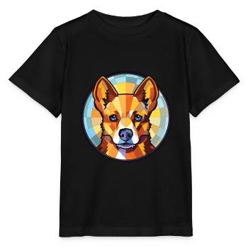 Lancashire Heeler Hunderasse buntes Aquarell - Stanley/Stella Kinder T-Shirt MINI CREATOR  - Schwarz - Vorne - Mikhail (115cm)
