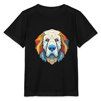Pyrenäen-Mastiff-Hunderasse Aquarell-Illustration - Stanley/Stella Kinder T-Shirt MINI CREATOR  - Schwarz - Vorne - Mikhail (115cm)
