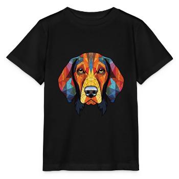 Serbischer dreifarbiger Jagdhund Hunderasse Aquarell - Stanley/Stella Kinder T-Shirt MINI CREATOR  - Schwarz - Vorne - Mikhail (115cm)