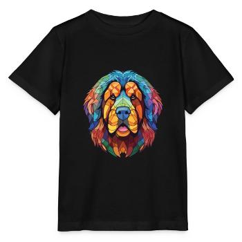 Tibetischer Mastiff Hunderasse Aquarell Illustration - Stanley/Stella Kinder T-Shirt MINI CREATOR  - Schwarz - Vorne - Mikhail (115cm)
