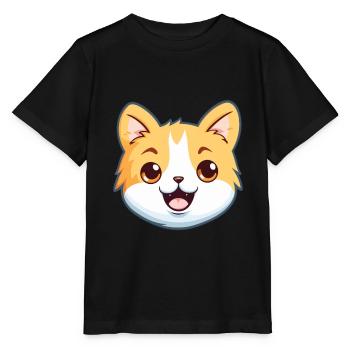 Bambino Cat Cartoon Illustration à l’aquarelle - T-shirt bio MINI CREATOR Stanley/Stella Enfant - noir - Devant - Mikhail (115cm)