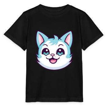Hantilly Tiffany chat dessin animé aquarelle Clipart - T-shirt bio MINI CREATOR Stanley/Stella Enfant - noir - Devant - Mikhail (115cm)