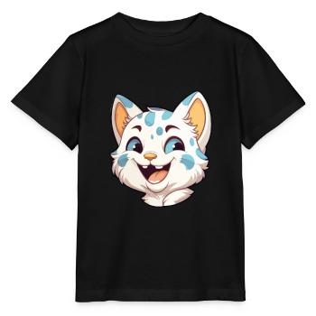 Australien tacheté brume chat dessin animé Art de l’aquarelle - T-shirt bio MINI CREATOR Stanley/Stella Enfant - noir - Devant - Mikhail (115cm)