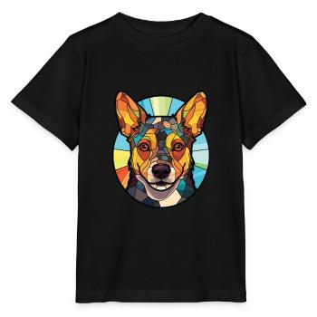 Lancashire Heeler Hunderasse buntes Aquarell - Stanley/Stella Kinder T-Shirt MINI CREATOR  - Schwarz - Vorne - Mikhail (115cm)