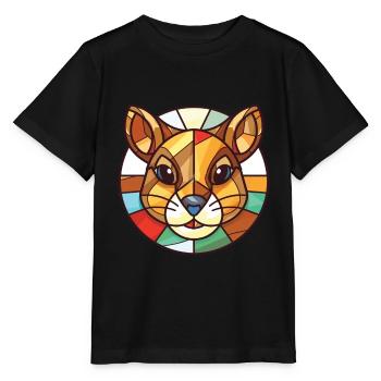 Chipmunk coloré aquarelle Animal Illustration - T-shirt bio MINI CREATOR Stanley/Stella Enfant - noir - Devant - Mikhail (115cm)