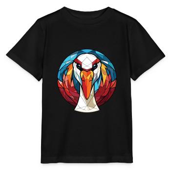 Cygne aquarelle colorée Animal animal de compagnie Illustration - T-shirt bio MINI CREATOR Stanley/Stella Enfant - noir - Devant - Mikhail (115cm)