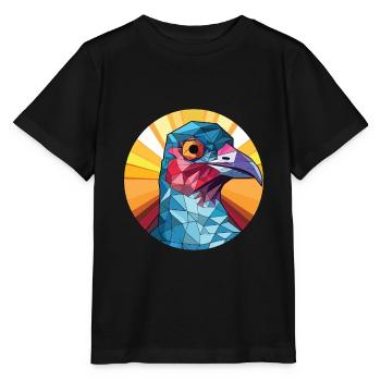 Cuckoo Colorful Watercolor Animal Pet Illustration - Stanley/Stella MINI CREATOR Kids’ T-Shirt - black - Front - Mikhail (115cm)