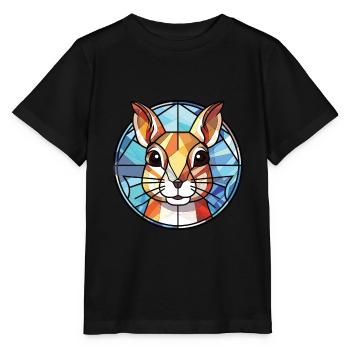 Chipmunk coloré aquarelle Animal Illustration - T-shirt bio MINI CREATOR Stanley/Stella Enfant - noir - Devant - Mikhail (115cm)