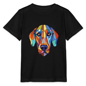Braque Saint Germain chien race aquarelle colorée - T-shirt bio MINI CREATOR Stanley/Stella Enfant - noir - Devant - Mikhail (115cm)