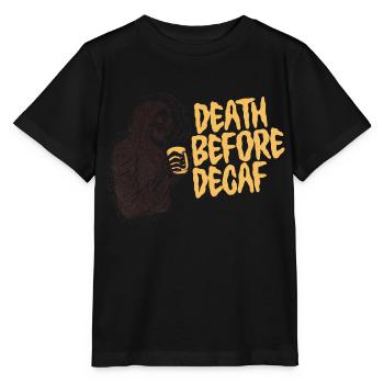 Death Before Decaf - Stanley/Stella Kinder T-Shirt MINI CREATOR  - Schwarz - Vorne - Mikhail (115cm)