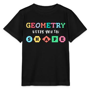 Geometrie hält dich in Form, geometrische Formen - Stanley/Stella Kinder T-Shirt MINI CREATOR  - Schwarz - Vorne - Mikhail (115cm)