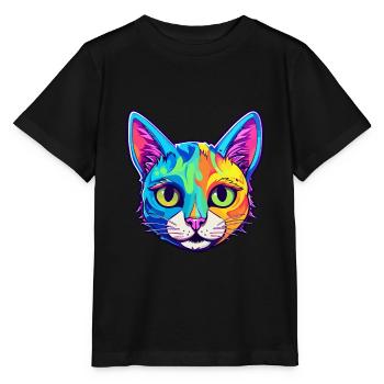 Bombay Cat Breed Aquarelle Cartoon Kawaii Pet - T-shirt bio MINI CREATOR Stanley/Stella Enfant - noir - Devant - Mikhail (115cm)