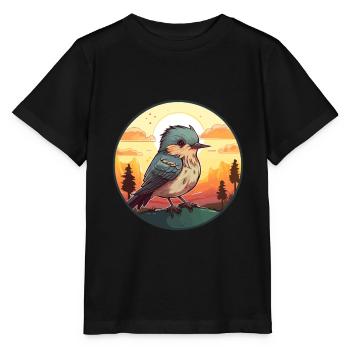 Cuckoo Colorful Watercolor Cartoon Kawaii Animal - Stanley/Stella MINI CREATOR Kids’ T-Shirt - black - Front - Mikhail (115cm)