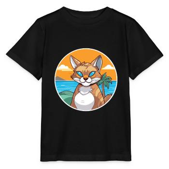 Rotluchs Aquarell Cartoon Kawaii Clipart Tier - Stanley/Stella Kinder T-Shirt MINI CREATOR  - Schwarz - Vorne - Mikhail (115cm)