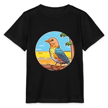 Cuckoo Watercolor Cartoon Kawaii Clipart Animal - Stanley/Stella MINI CREATOR Kids’ T-Shirt - black - Front - Mikhail (115cm)
