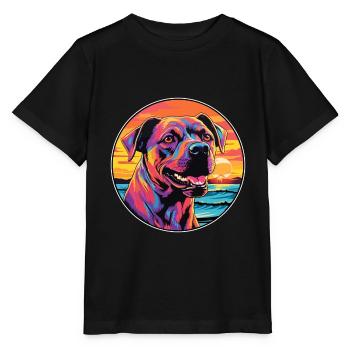 Cordoba Chien De Combat Race Coloré Cartoon Waterc - T-shirt bio MINI CREATOR Stanley/Stella Enfant - noir - Devant - Mikhail (115cm)