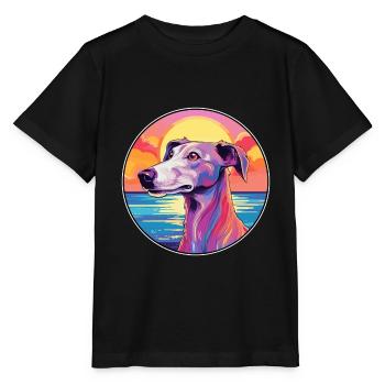 Old Croatian Sighthound Dog Breed Colorful Cartoon - Stanley/Stella MINI CREATOR Kids’ T-Shirt - black - Front - Mikhail (115cm)