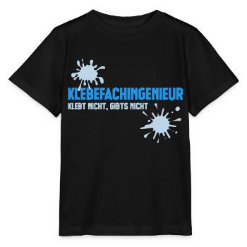 Klebefachingenieur - Prozessingenieur - Kleber - Stanley/Stella Kinder T-Shirt MINI CREATOR  - Schwarz - Vorne - Mikhail (115cm)