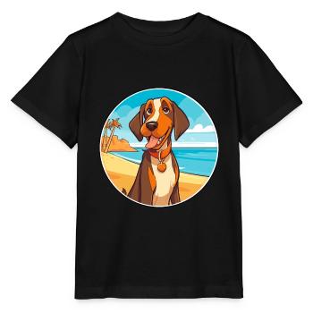 Cao De Castro Laboreiro Race De Chien Cartoon Kawaii - T-shirt bio MINI CREATOR Stanley/Stella Enfant - noir - Devant - Mikhail (115cm)