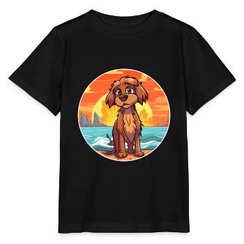 Briquet Griffon Vendéen Race De Chien Cartoon Kawaii - T-shirt bio MINI CREATOR Stanley/Stella Enfant - noir - Devant - Mikhail (115cm)