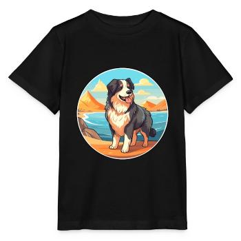 Chien de berger des Carpates race Cartoon Kawaii chien - T-shirt bio MINI CREATOR Stanley/Stella Enfant - noir - Devant - Mikhail (115cm)