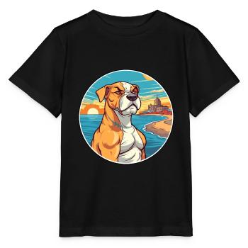 Cordoue chien de combat race Cartoon Kawaii Clipart - T-shirt bio MINI CREATOR Stanley/Stella Enfant - noir - Devant - Mikhail (115cm)