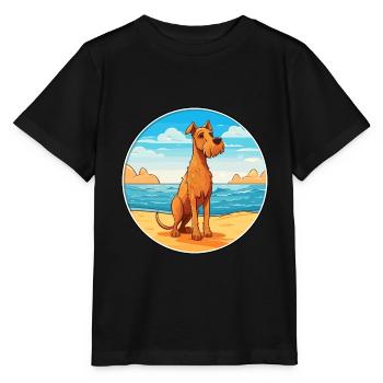 Irish Terrier Hund Rasse Cartoon Kawaii Clipart Hund - Stanley/Stella Kinder T-Shirt MINI CREATOR  - Schwarz - Vorne - Mikhail (115cm)